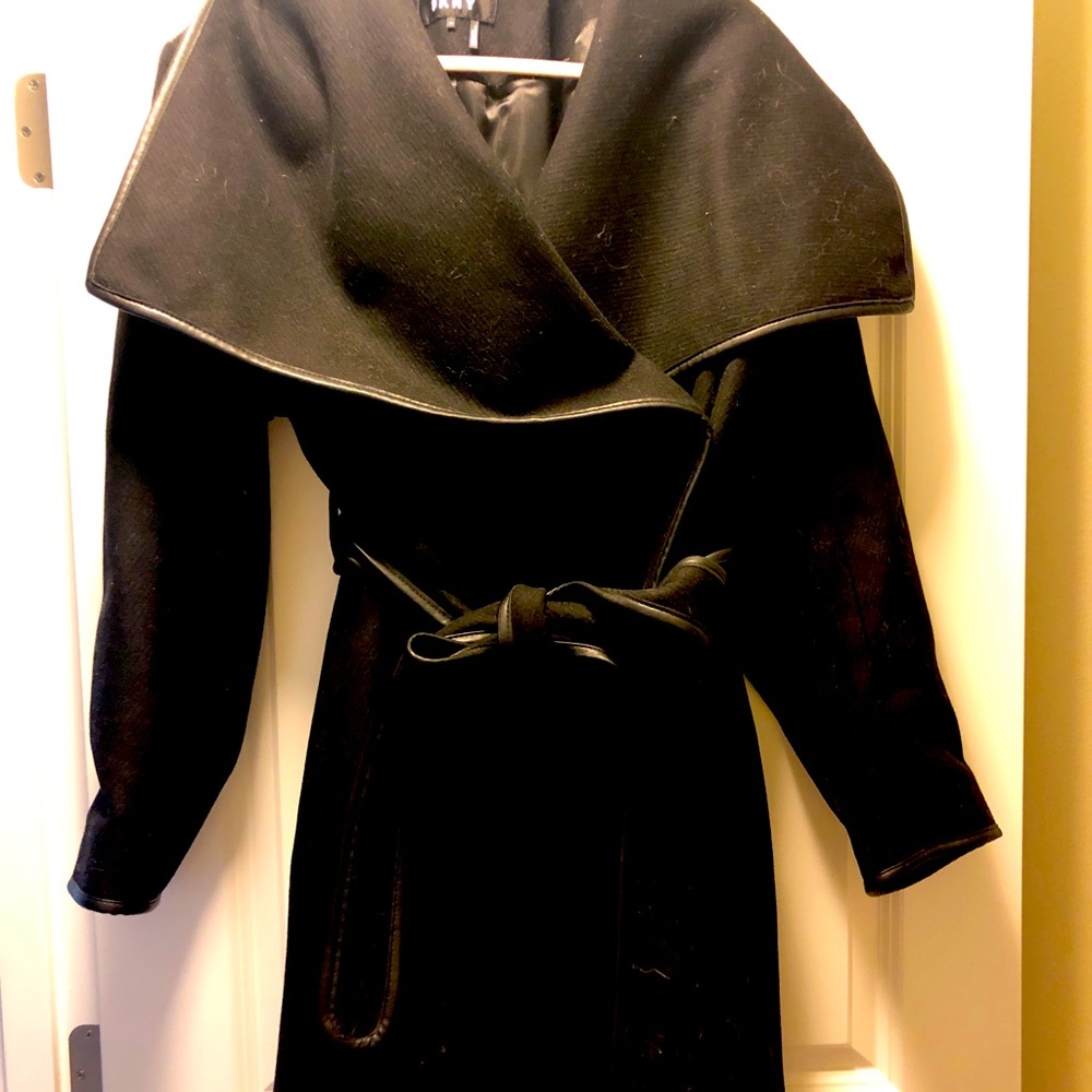 DKNY wool wrap coat